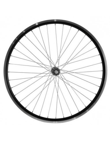 Cerebrum aisle Recite Roata bicicleta Fata 26 inch, Janta Dubla Aluminiu (MTB, 36H, 14G), Ax cu  piulite, Negru