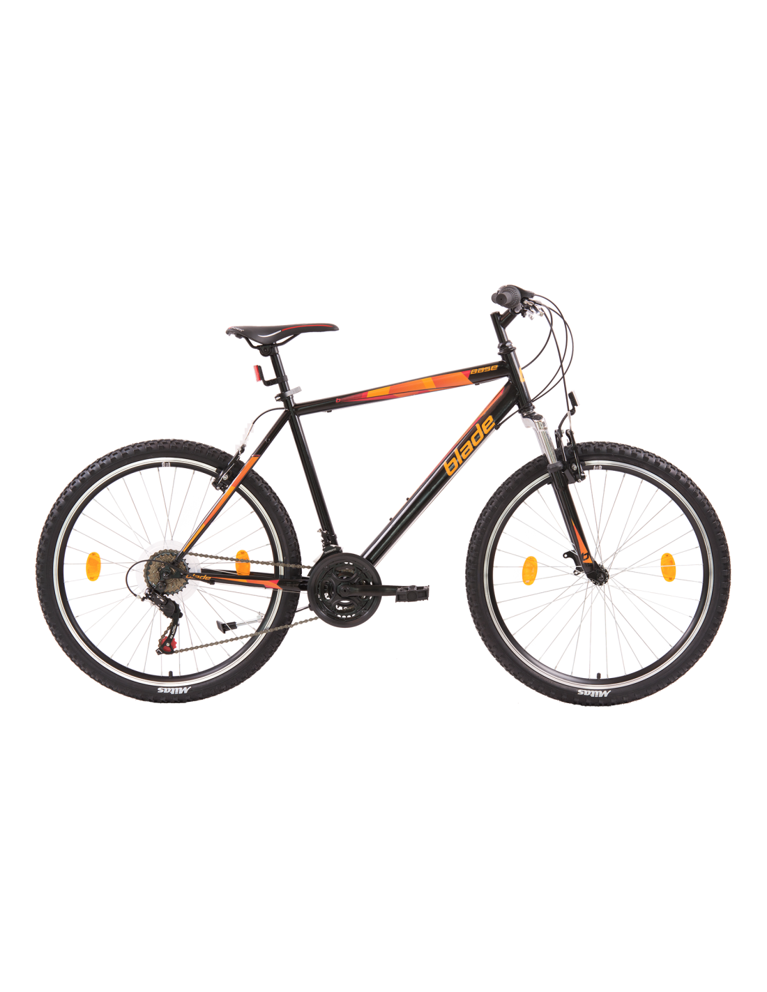 Stop hole compliance Bicicleta MTB ieftina Blade Base 26 inch, jante duble si frane v-brake,  echipata shimano